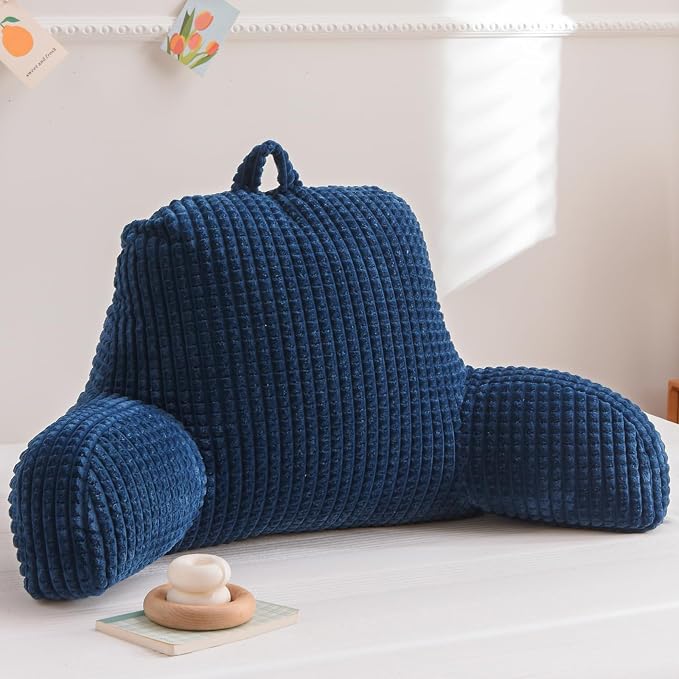 A Nice Night Navy 17" Bed Wedge Pillows with Arms for Sitting - Image 7