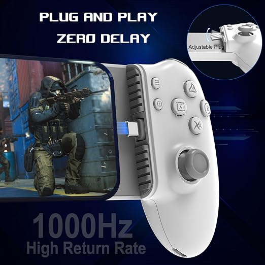 arVin USB C Mobile Gaming Controller for iPhone 17/16/15 Series & Android (USB-C) Plug & Play - Remote Play for PS5/PS4/Xbox/PC Consoles, Cloud Game, Emulator, with Hall Effect Joysticks/Turbo/Back keys - Image 5