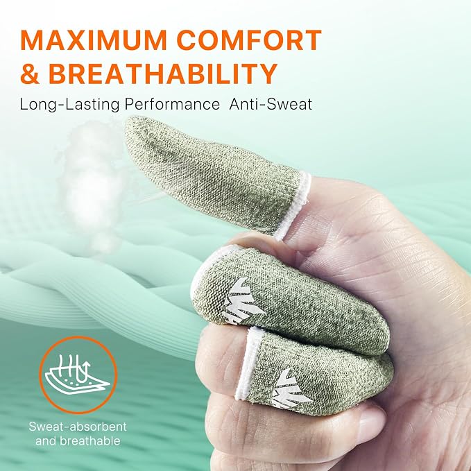 10 Pack Silver Fiber Dedales Gamer Profesionales Anti Slip Sweat Proof Gaming Finger Thumb Sleeves Cots Breathable Mobile Phone Gamer Gloves Guantes para Durable Covers for Pubg - Image 6