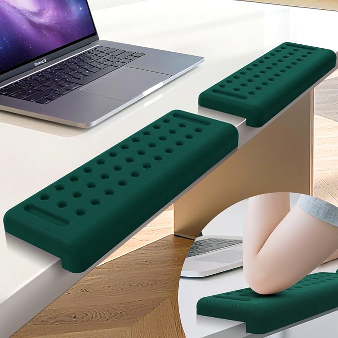 L-Shaped Desk Edge Cushion, 2 PCS Elbow Rest for Desk, Dark Green | Memory Foam, Ergonomic Support, Elbow Pad & Arm Rest for Palm, Wrist & Forearm, Non-Slip & Separate Design, Office & Home by Unknown