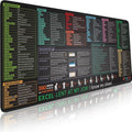 Pixiecube Excel Cheat Sheet Desk Pad | Excel Shortcut Keys Mouse Pad | Extended Large XL Gaming Mousepad | PC Office Spreadsheet Keyboard Mat | Non-Slip Stitched Edge by PIXIECUBE