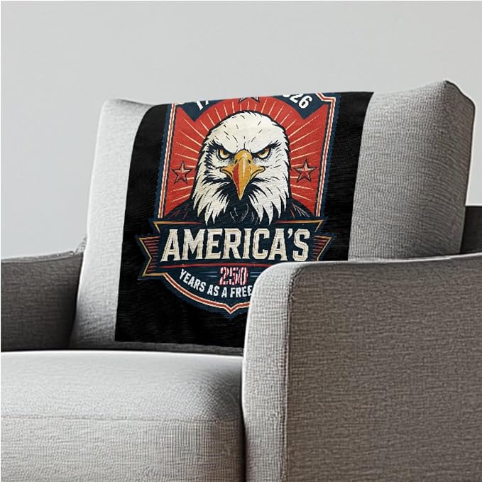 250th Anniversary Text Eagle Recliner Headrest Cover 26x16 Inch - Easy to Install Polyester Slipcover Chair, Decoration & Non-Slip Design with Fixing Nails for Office/Home by ZCFYGDX