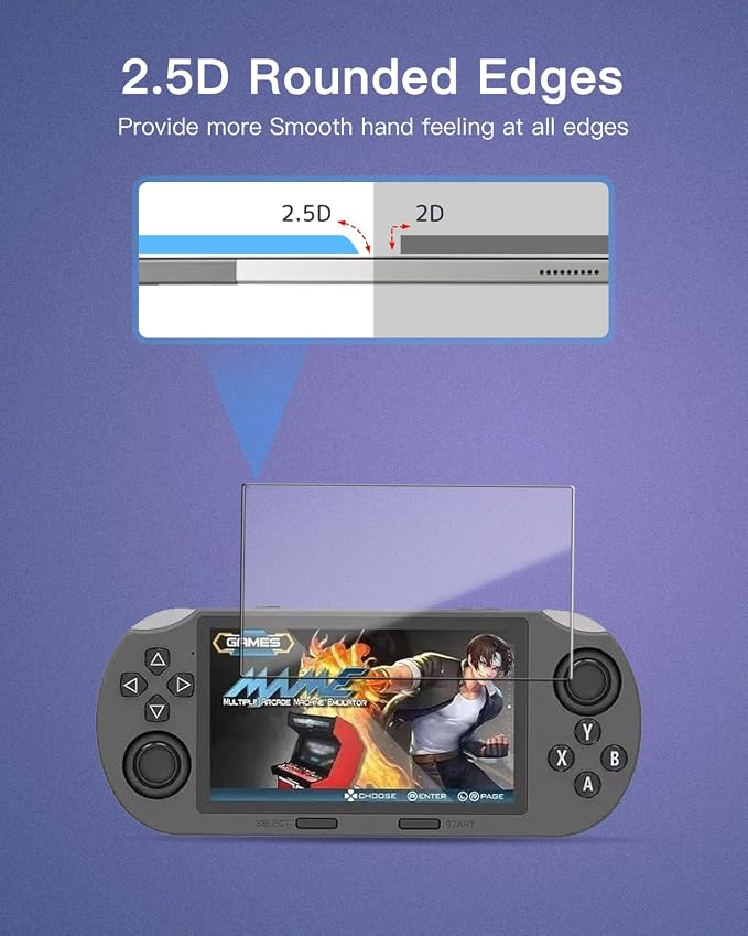 2 pack Screen Protector for SF3000 4.5 inch Handheld Game Console, Case Friendly,for SF3000 4.5 inch,Clear, Flex Film, HD Clarity - Image 5