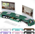 gianotter Dual Monitor Stand Riser With Drawer and 2 Pen Holders | Computer Monitor Stand Desk Organizer and Accessories Desk Shelf for Top of Desk (Green) by gianotter