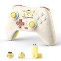 Kuitmor Pompompurin Dog Switch Pro Controller, Cute Hall Effect Wireless Gamepad No Drift for Switch 2/Switch/OLED/Lite, PC/Steam, Android, iOS, Bluetooth + Wired, Turbo, Back Buttons, 6-Aixs Gyro, Wake-up, RGB (Yellow, With Receiver) by Kuitmor