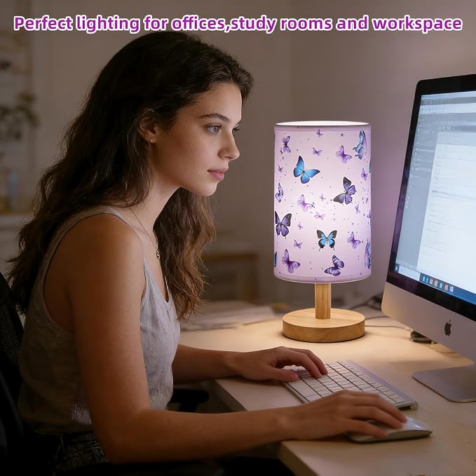 Butterfly Lamp,LED Kids Table Lamp for Bedroom Decor Girls Bedside Lamps - Image 5