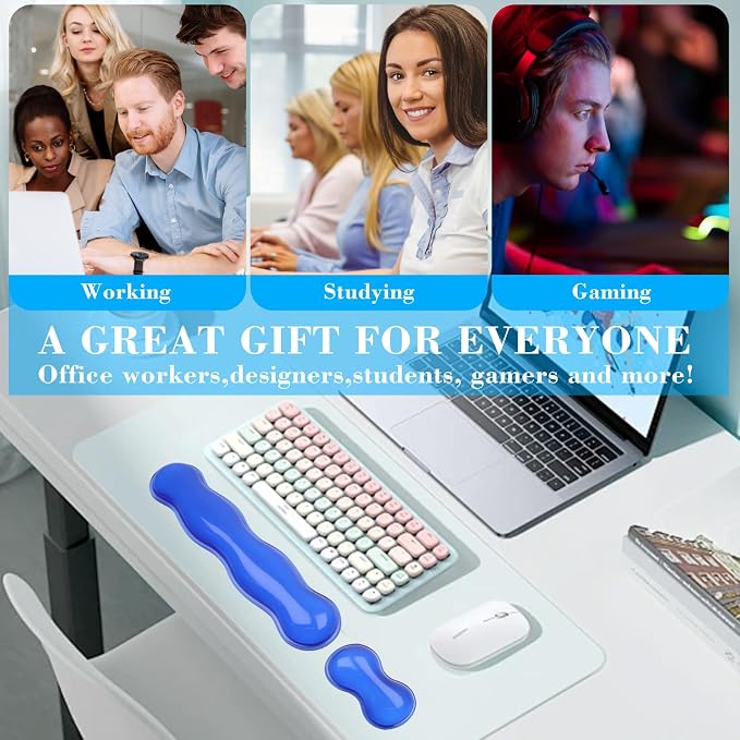 Gel Wrist Rest for Keyboard and Mouse, Wrist Rest for Keyboard, Mouse Wrist Support, Pain Relief, Cool Touch, Non-Skid, Mouse Wrist pad - Image 7