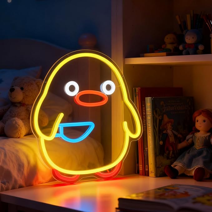 Duck Neon Sign USB Powered Dimmable Cute Yellow Duck LED Wall Light - Image 6