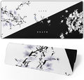 Japanese Life Death Keyboard Mat, Black White Japanese Anime Gaming Mouse Pad for Desk with Anti-Slip Rubber Base and Stitched Edges, Japanese Sakura Pagoda Sun Mouse Pad by Brecoy