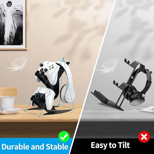 DOYO Controller Stand Organizer for Desk, Universal Headphone Stand for Xbox PS5 PS4 Switch, Headset Holder & Desk Mounts, Gaming Desk Accessories Controller Holder, Gaming Equipment Headset Holder - Image 7