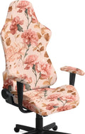 Gaming Chair Covers Pink Carnation Game Chair Covers with Armrest Set of 4 Office Computer Chairs Slipcovers Stretchable Backrest and Seat Protectors for Home Office by Merkmak