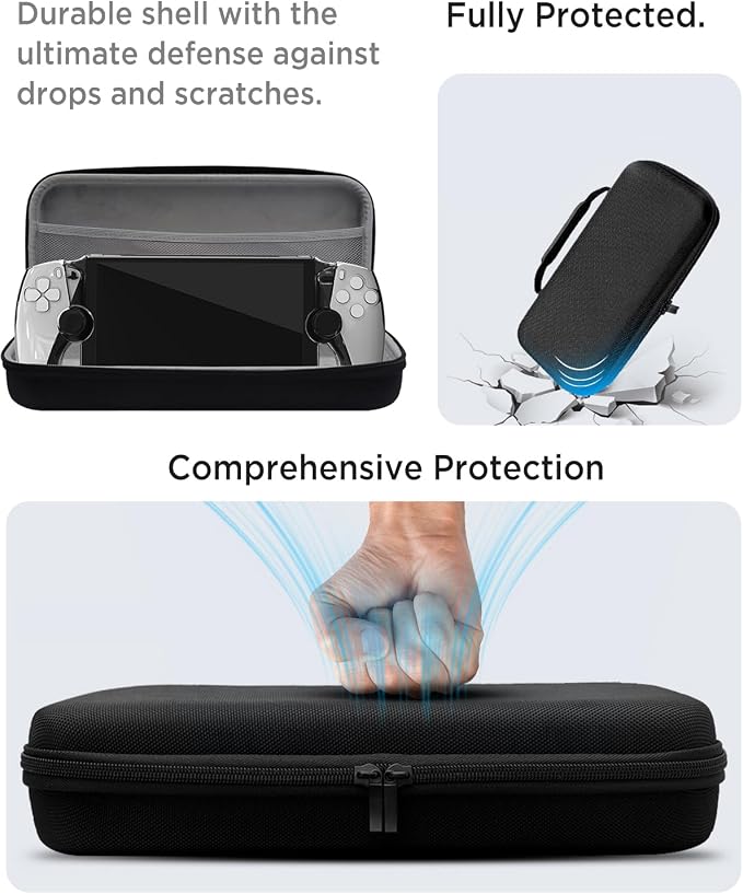 Miimall Compatible with PlayStation Portal Travel Case, PS Portal Carrying Case PU + EVA Shockproof Anti Scratch Hard Travel Carrying Case Travel for Sony PlayStation Portal Remote Player Black - Image 6