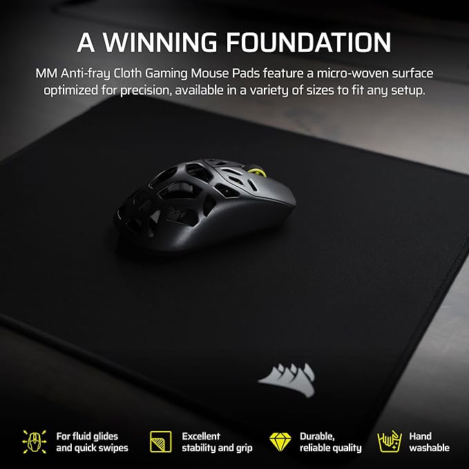 Corsair MM Anti-Fray Cloth Gaming Mouse Pad – Black | XXXL (1220 x 590mm), Precision Micro-Woven Surface, Non-Slip Natural Rubber Base, Stitched Edges - Image 2