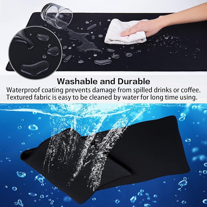 Canjoy Gaming Mouse Pad, 31.5x15.7in Large Mouse Pads for Desk Keyboard Pad | 3mm Desk Mat for Keyboard and Mouse Computer Big Full Size Desk Pad with Non-Slip Rubber Base Stitched Edge for Home Office - Image 4