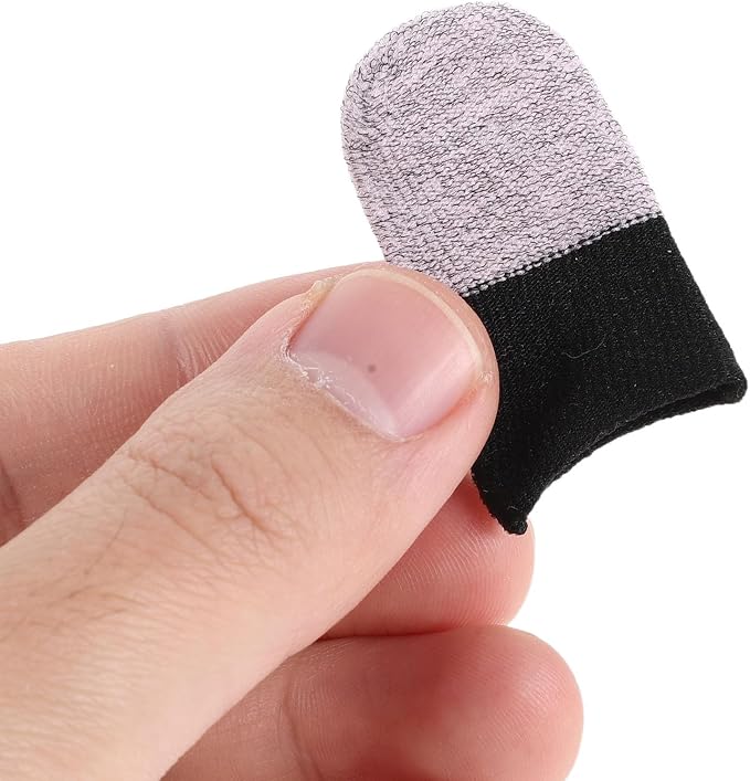 Alipis 100pcs Gaming Finger Sleeves for Touchscreens with Advanced Sweat Absorber and Lightweight Polyester Material, Anti-Slip Design for Intensive Sessions, Comfortable Black and Pink - Image 4