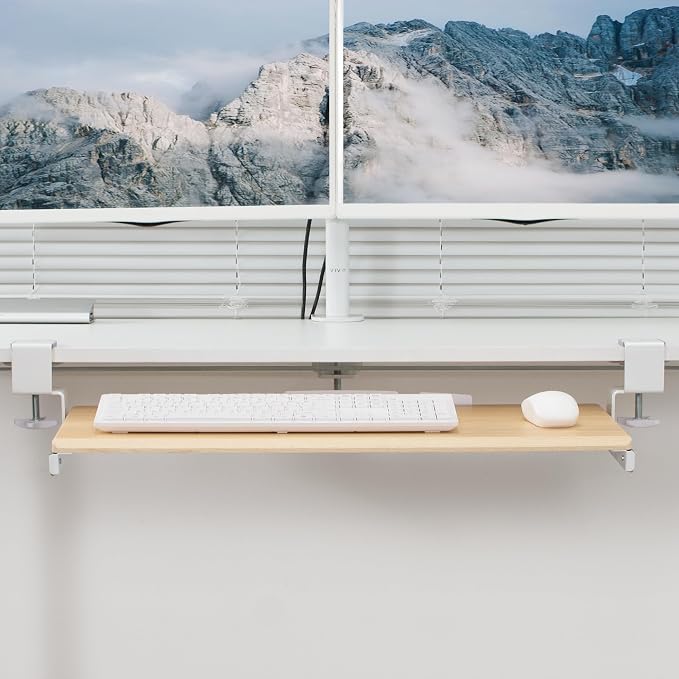 VIVO Light Wood Large 27 x 11 in Under Desk Keyboard Tray, MOUNT-KB05A - Image 8