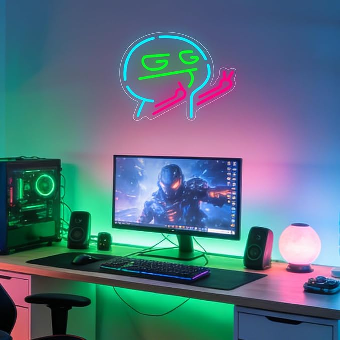 Gaming Neon Sign,Gamer Neon Signs for Game Room Decor,Good Game Neon Sign for Gaming Wall Decor,Game Victory Led Lights,GG Stickman Neon Signs for Teen Boys Room Decor Gifts,Gamer Gifts - Image 4