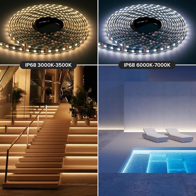 BTF-LIGHTING RGBW LED Strip IP68 Waterproof Cool White DC24V 16.4FT 300LED - Image 7