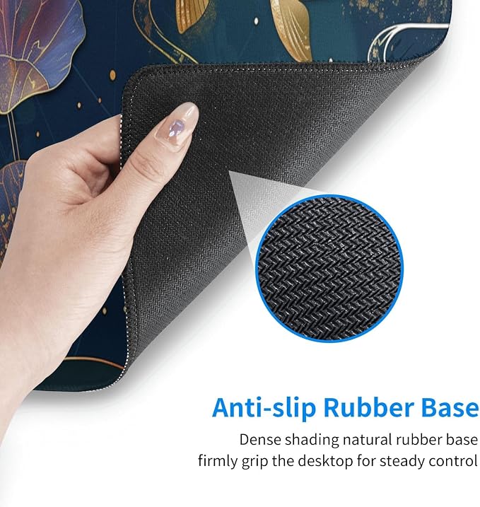 Gaming Mouse Pad Desk Pad,Extended Big Mouse Pad,31.5x11.8 Inch Long Computer Keyboard Mouse Mat Mousepad with 3mm Non-Slip Base and Stitched Edge for Gaming and Office… (koi) - Image 5