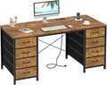 50 Inch Computer Desk with 8 Drawers for Home Office, Bedroom, Living Room by YomiluveDesign