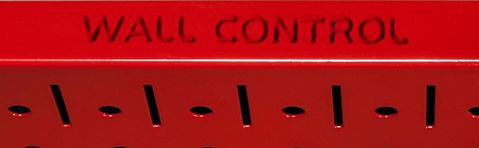 Wall Control Power Tool Storage Organizer Kit Cordless Drill Holder Charging Station Rack 16” x 32” Metal Pegboard Organization System (Red Pegboard) - Image 7
