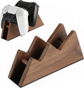 Solid Wood Controller Stand Dual Gaming Controller Holder for Desk | Fits Xbox Series X/S, Xbox One, PS5, Switch Pro - Gamer Gift for Men Desk Accessories Walnut by Sakulaya
