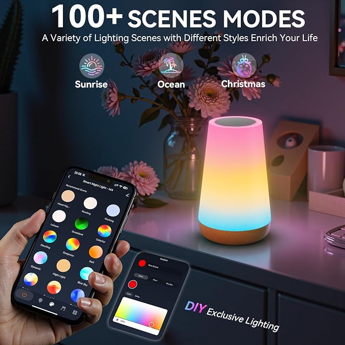 Auxmir Smart Night Light, App/Voice Control Table Lamp with Timer(Corded) - Image 3
