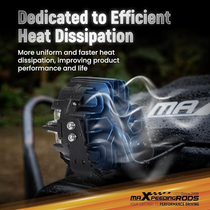 maXpeedingrods 3.5" 160W LED Off Road Lights w/Amber White DRL Side Shooter - Image 4