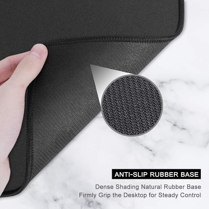 Auhoahsil Extended Mouse Pad, Large XXL Gaming Mouse Pad Desk Pad 35" X 15", Waterproof Desk Mat with Stitched Edges, Non-Slip Laptop Computer Wireless Mouse Keyboard Pad for Office and Gaming, Black - Image 4