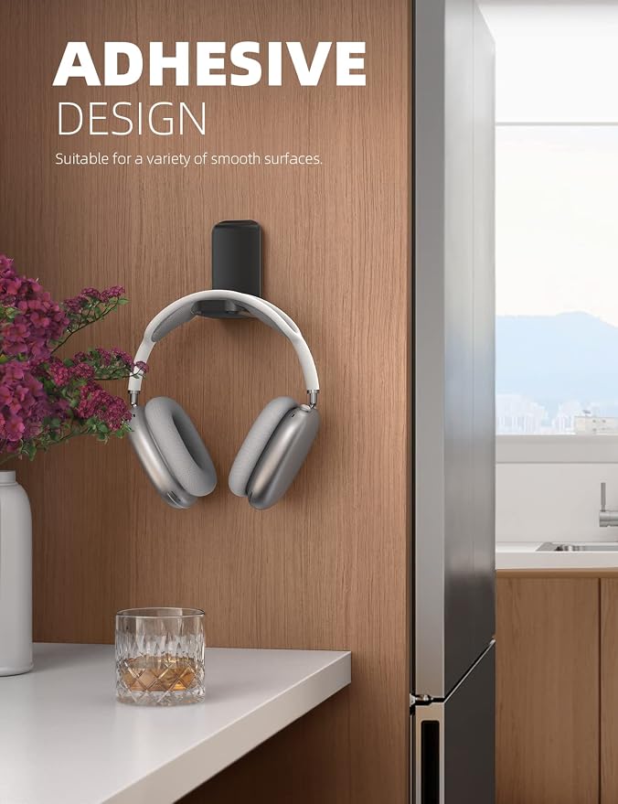 Lamicall 2 Pack Headphone Stand, Headset Holder, Adhesive Headphone Hook - Image 4