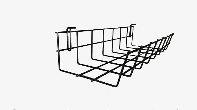 Under Desk Cable Organizer 14 Inch Wire Tray | Table Cord Management Basket | Desk Cable Raceway (2 Pack) - Image 2