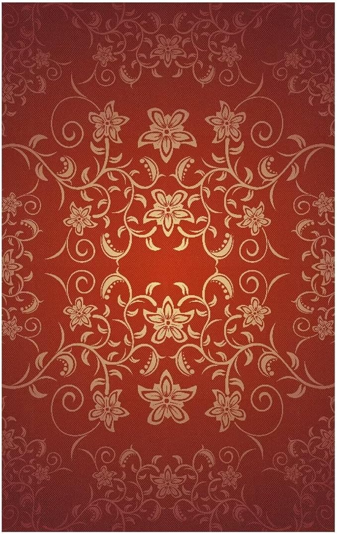 Classical Floral Print Red Small Recliner Headrest Cover 26x16 Inch 3/Set - Waterproof Washable Polyester Fabric, Sofa Non-Slip Design with Fixing Fixing Nails for Home/Office - Image 7