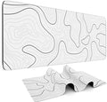 DIGSOM Mouse Pad Gaming, White with Black Topographic Line, 31.5x11.8in | XL Mouse mat, Smooth surface, Anti-slip rubber base, For keyboard and mouse, For home and office use by DIGSOM