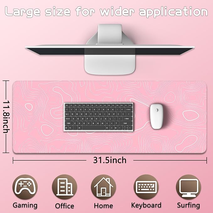Mouse Pad Gaming - Desk Mat for Keyboard and Mouse - Large Mouse Pads for Desk, Gaming Mousepad with Non-Slip Base, Desks Pad (31.5" X 11.8") for Game, Office and Home - Image 5