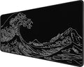 Large Gaming Mouse Pad, XXL Extended Keyboard Mouse Mat with Stitched Edges | 31.5" x 15.7" Non-Slip Waterproof Rubber Base Long Mousepad for Work, Game, Office, Home, Waves Line by ampoock