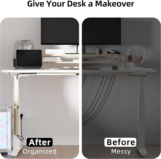 YECAYE Cable Management Under Desk, 94.2 in, Cable Raceway, Beige - Image 4