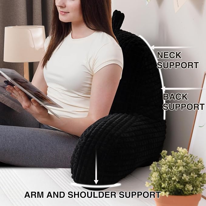 A Nice Night 18.5" Bed Wedge Pillows with Arms for Sitting in Bed，Black - Image 5