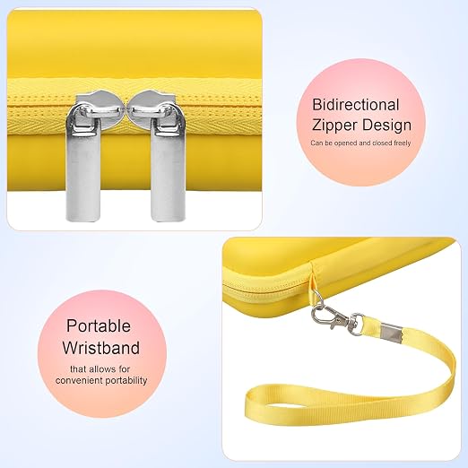 Elonbo Carrying Case for TaddToy/WELLST·G/Beijue/FAMILY POCKET/CCTU/X- JOYKIDS/GREENCREEK/Beico/KAVOYI/GuaiyeyeAP/TEBIYOU Handheld Game Console, Portable Electronic Gaming Player Bag, Yellow - Image 4