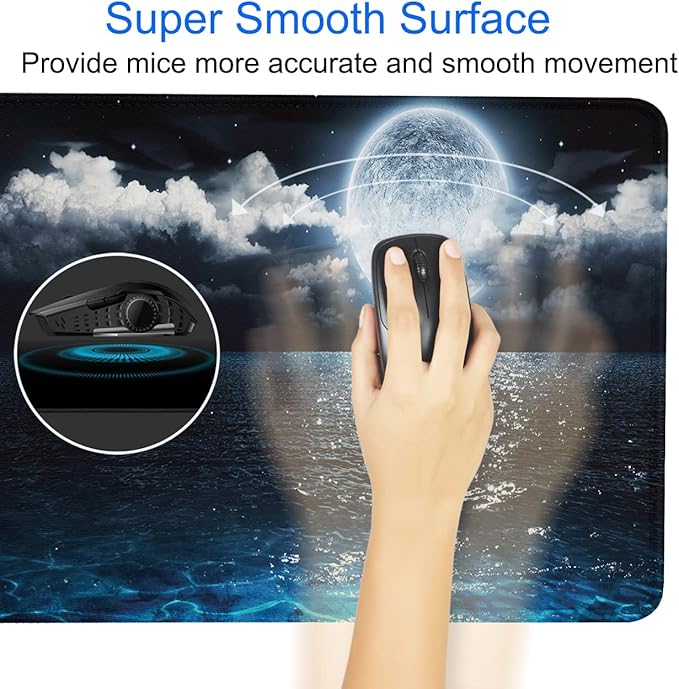 Naukay Large Mouse Pad, 31.5x15.7 inch Large Extended Computer Keyboard Mouse Mat, Water Resist Non-Slip Mousepad Rubber Base Long XXL Gaming Mouse Pad for Work & Gaming, Office & Home - Image 3