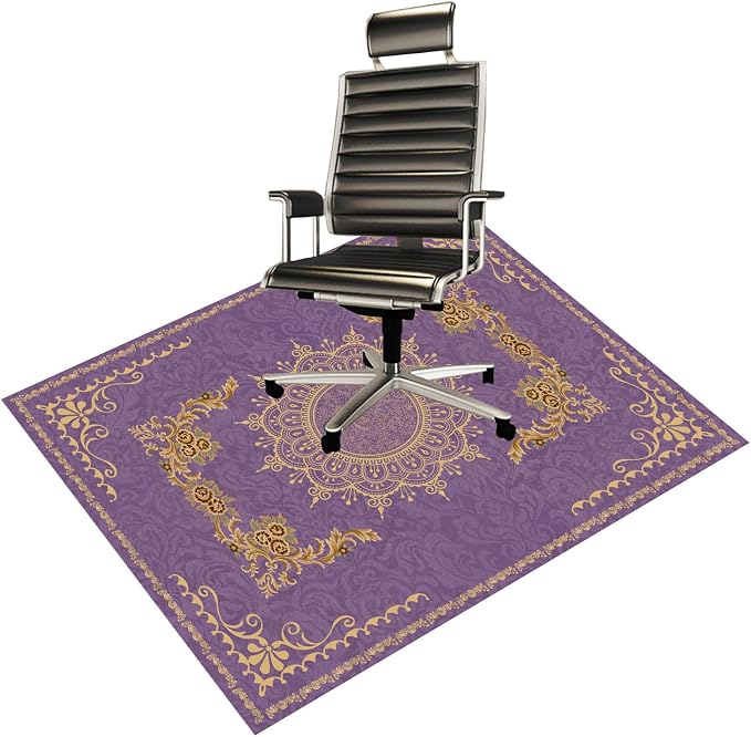 Chair Mat for Hardwood Floor, Office, Carpet, Desk, Computer, Gaming, Under Desk Rug Protector, Purple, 48"x60" by BYINGWD