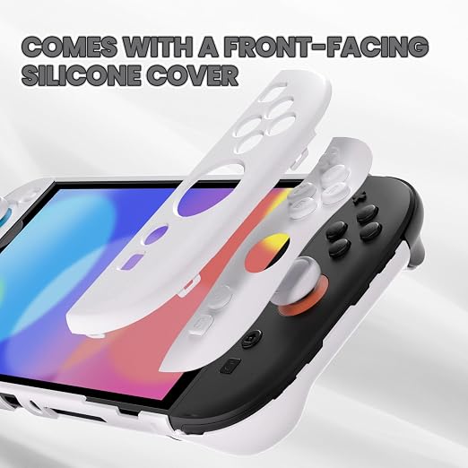 PlayVital Protective Case for Nintendo Switch 2 - Cute Dockable Hard Case Shell for Switch 2 with Thumb Grip & Sticker & Button Caps, Anti-Scratch & Shockproof Cover Skin - White - Image 4