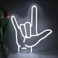 I Love You Neon Sign Hand Sign for ASL Classroom Decor Love you Hand Gesture Led Neon Light Sign for Wall Decor Stream background Gifts 12.6 * 14.4 Inch by sikooruledneonsign