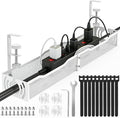 Cable Management, 25.3'' Under Desk Cable Management Tray No Drill by LOVJOYSE
