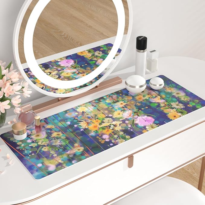 QiyI PU Leather Large Mouse Pad, Office Decor, 31.5" x 11.8", Ivy Flowers | Desk Décor Accessories, Extended Size, Waterproof & Easy to Clean, Smooth Surface, Non Slip Desk Organization - Image 6