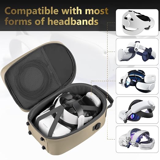 FOREGOER Carrying Case for Meta Quest 3/Quest 3S/Oculus Quest 2, Hard Travel Storage Case Compatible with Meta Oculus Quest 2 Headset, Quest Pro and Accessories, VR All-in-One Gaming Headset - Image 3
