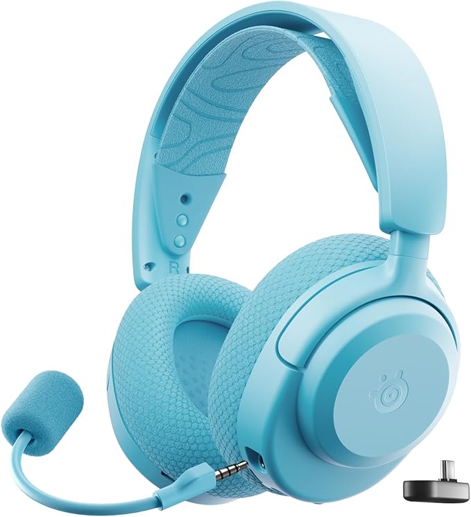 SteelSeries Arctis Nova 3P Wireless Multi-Platform Gaming Headset — Mobile App Control — 40 HR Battery — Neodymium Magnetic Drivers — 2.4GHz/Bluetooth — PS5, PS4, PC, Switch, Mobile — Aqua by Unknown