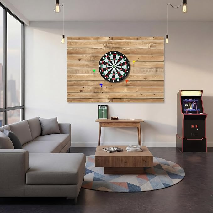Hahafelt Felt Wood Grain Dart Board Wall Protectors Square Dart Board Backing Tiles Dartboard Backboard Cork Backboards Alternative - Image 6