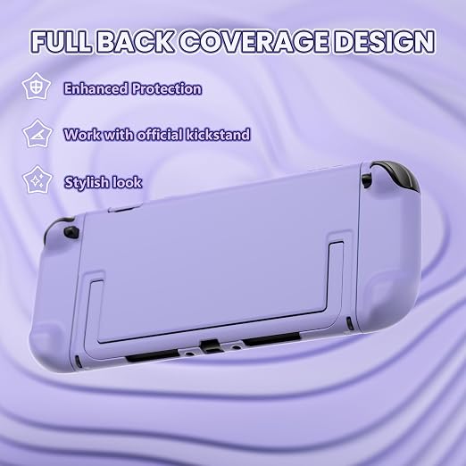 PlayVital Protective Case for Nintendo Switch 2 - Cute Dockable Hard Case Shell for Switch 2 with Thumb Grip & Sticker & Button Caps, Anti-Scratch & Shockproof Cover Skin - Light Violet - Image 6