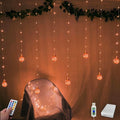 YOLIGHT Wishing Ball Curtain Lights 200 LED Window Curtain String Lights with Remote, USB Battery Powered Twinkle Globe Fairy Lights for Party Bedroom Christmas Halloween Decoration (Orange) by Yolight