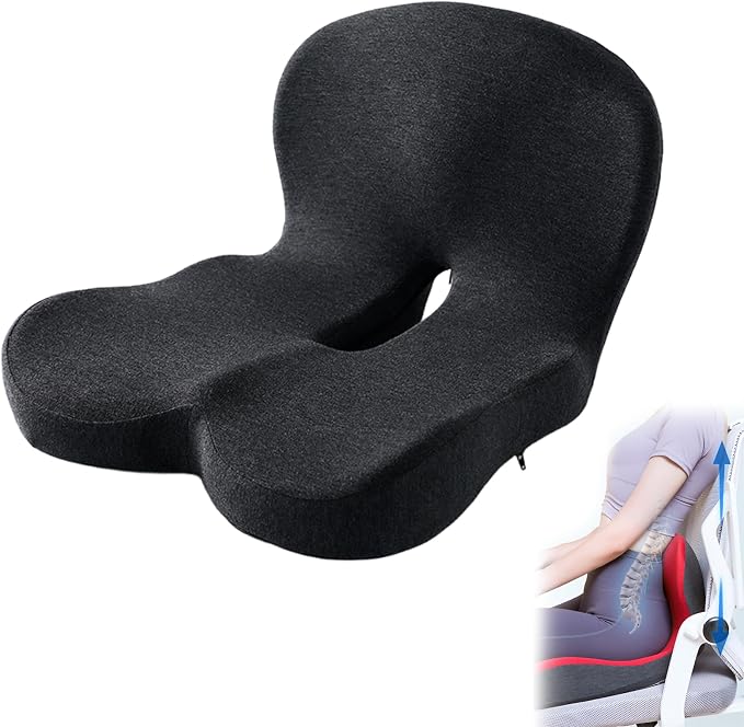 Orthopedic Cushion, Seat Cushion - Car Cushion with L Shaped Ergonomic Design, Memory Foam Seat Cushion for Office Chair, Car and Gaming Seat by Unknown